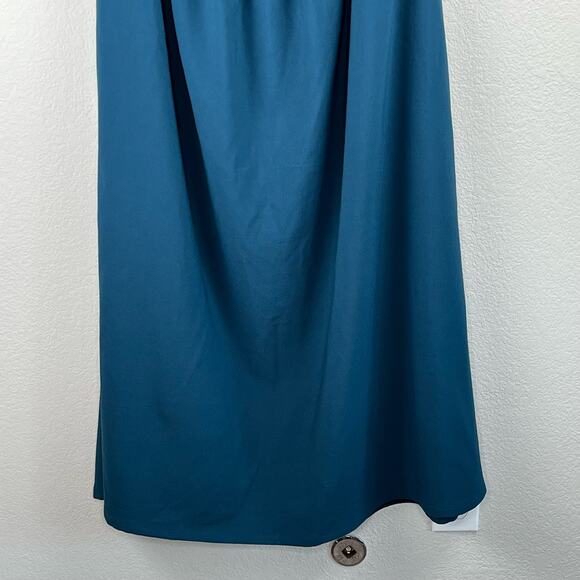 Chelsea28 Mixed Media Colorblock Sleeveless Halter Midi Dress Blue/Black 2X NWT - Picture 11 of 15